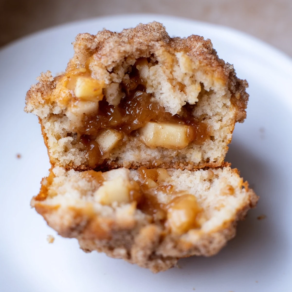 Tender caramel apple cinnamon sweet tea muffins, perfect for a cozy breakfast treat.  