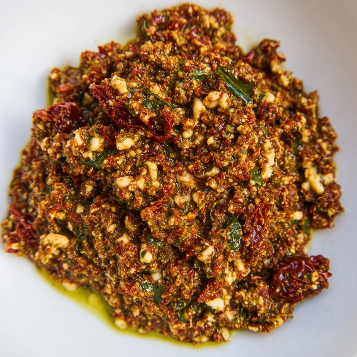 A versatile Sun-Dried Tomato and Feta Pesto ideal for enhancing dips and toast.  