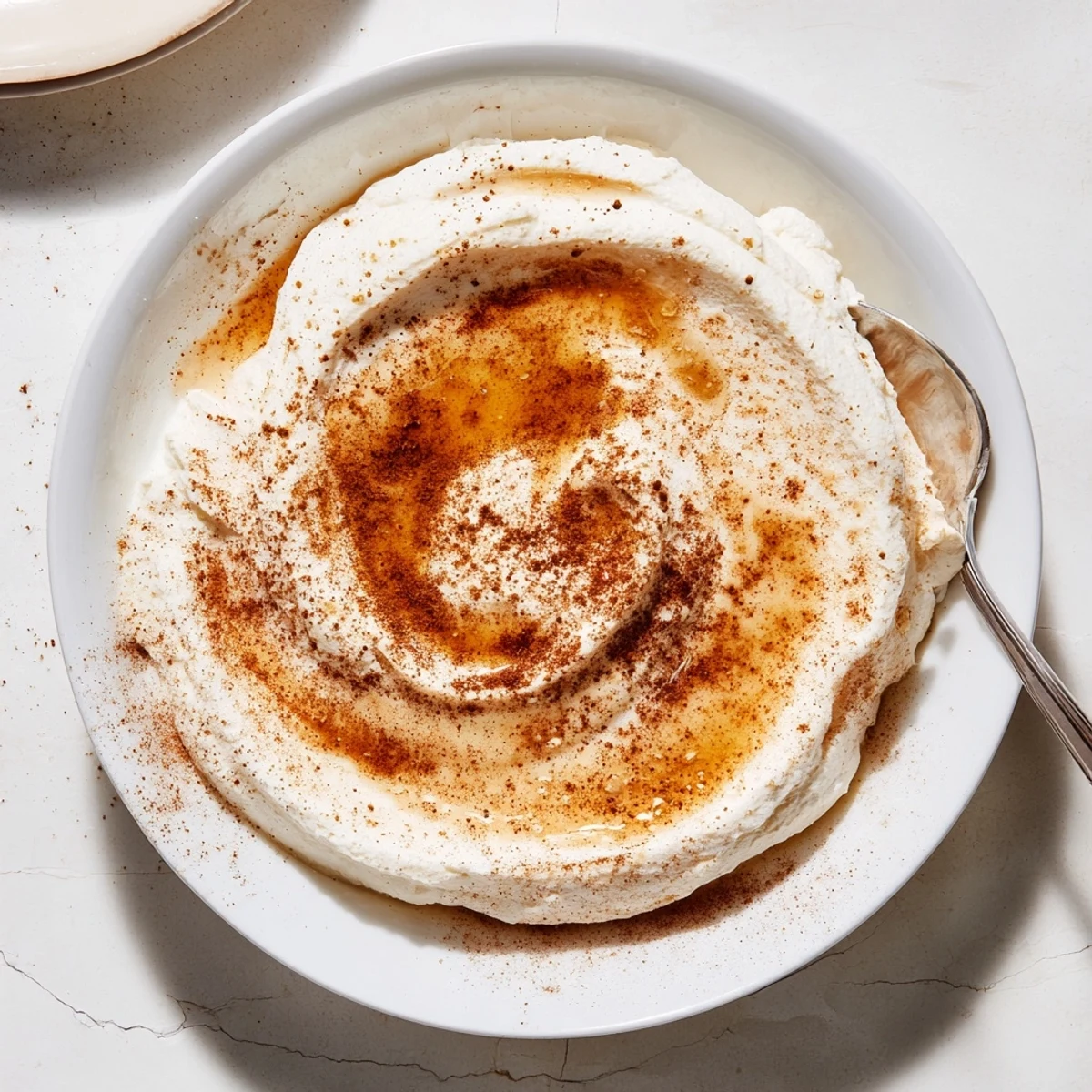 Easy-to-make Ricotta, Honey & Cinnamon Delight topped with a sprinkle of spice.