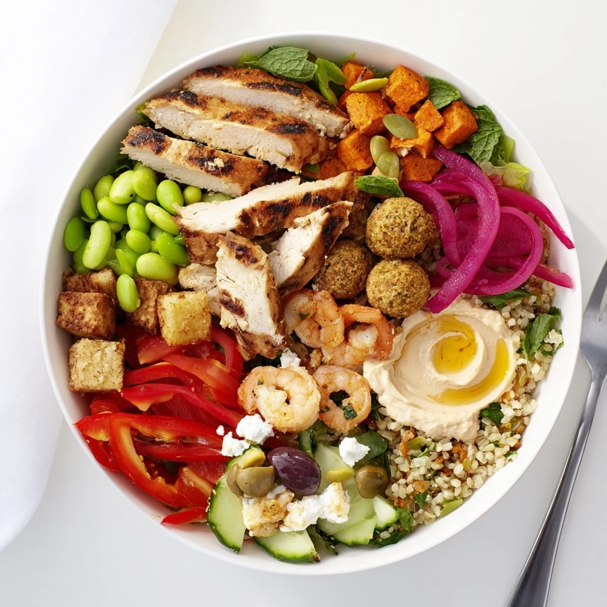 Delight in the vibrant Build-Your-Own Boards & Bowls with fresh ingredients galore.  