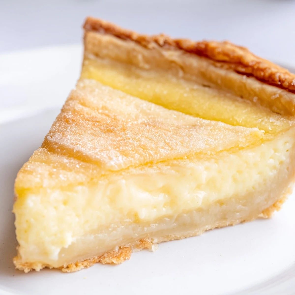 Creamy water pie with a golden crust, ideal for nostalgic dessert lovers.  