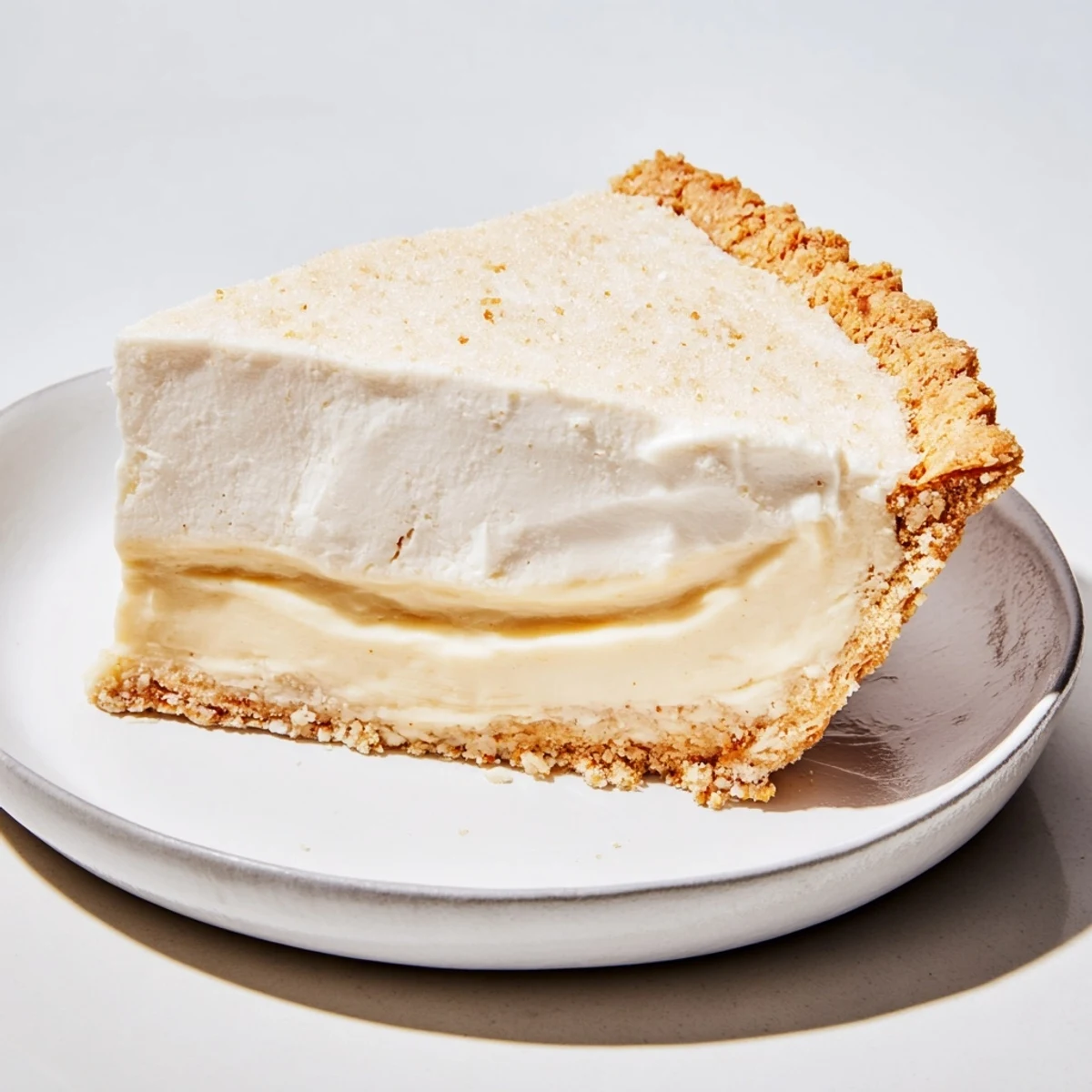 Slices of water pie adorned with whipped cream, bringing back Depression-era flavors.
