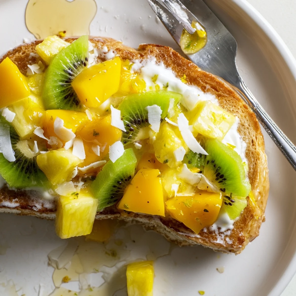 Savor the delectable blend of flavors in this colorful Yogurt-Custard Toast creation.
