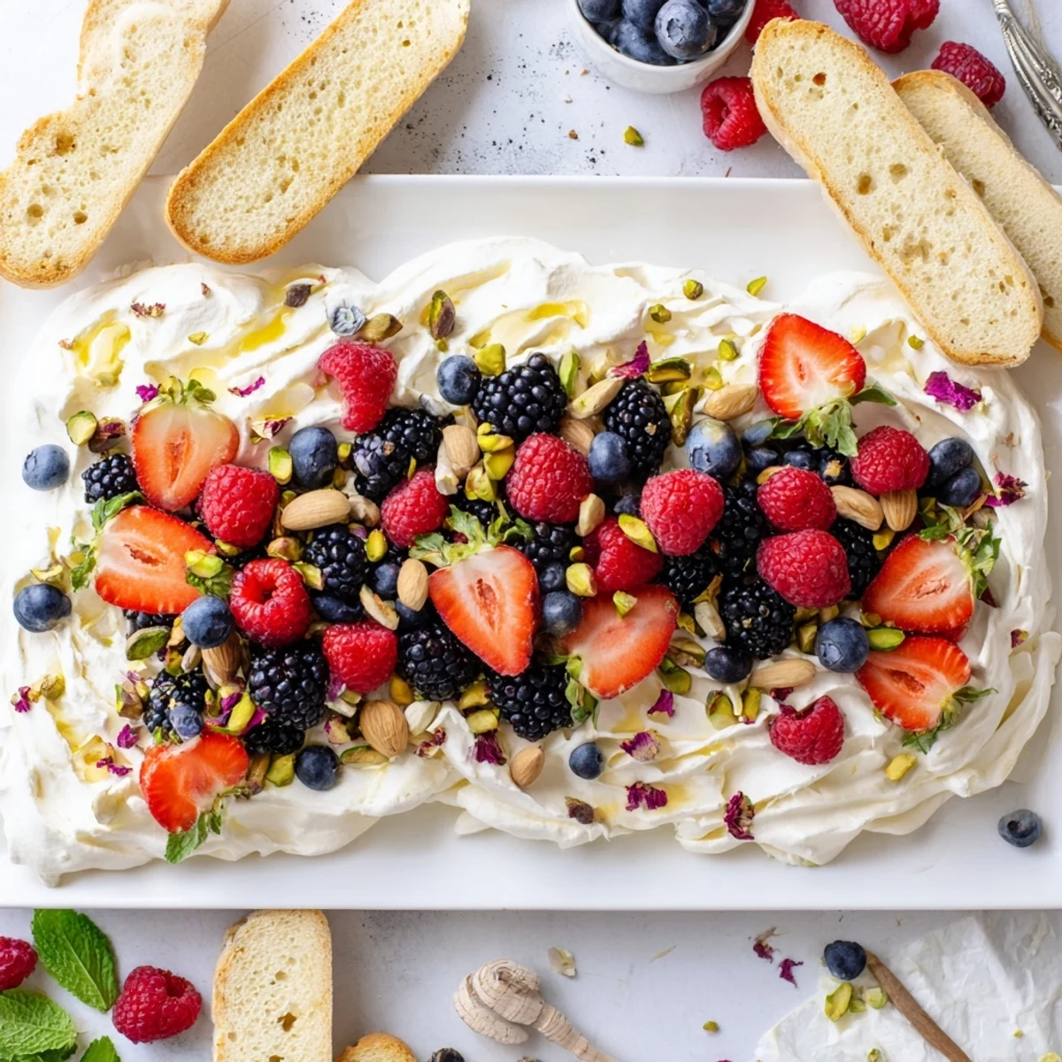 Indulge in this shareable Butter Board Dessert showcasing sweet toppings and fruits.