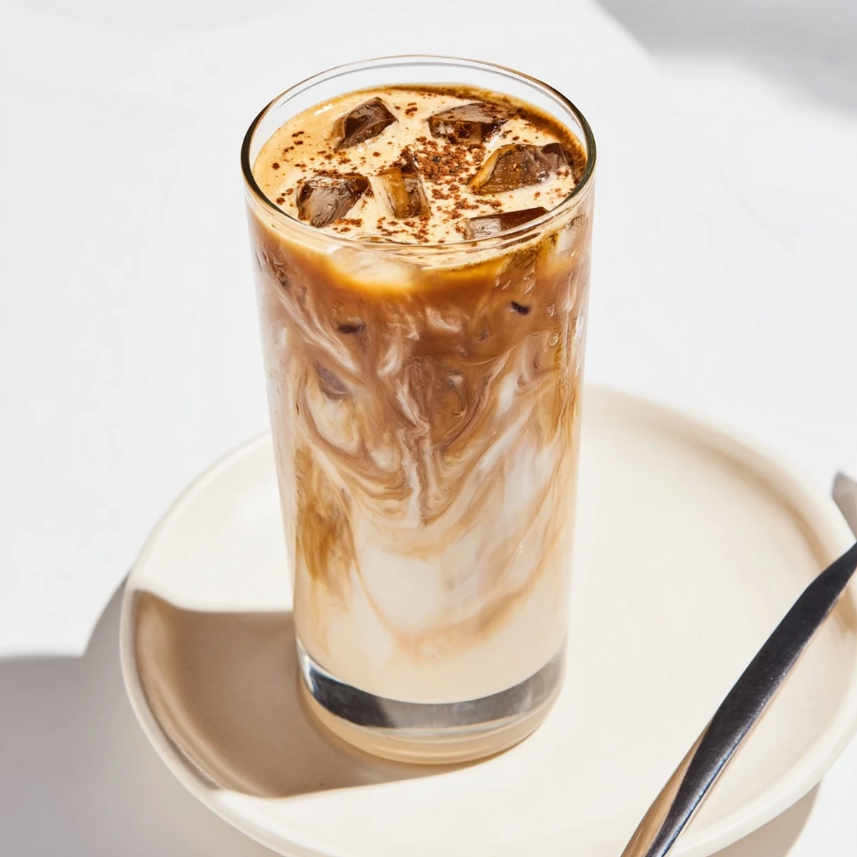 Refreshing iced coffee blended with tahini for a delightful Middle Eastern twist.