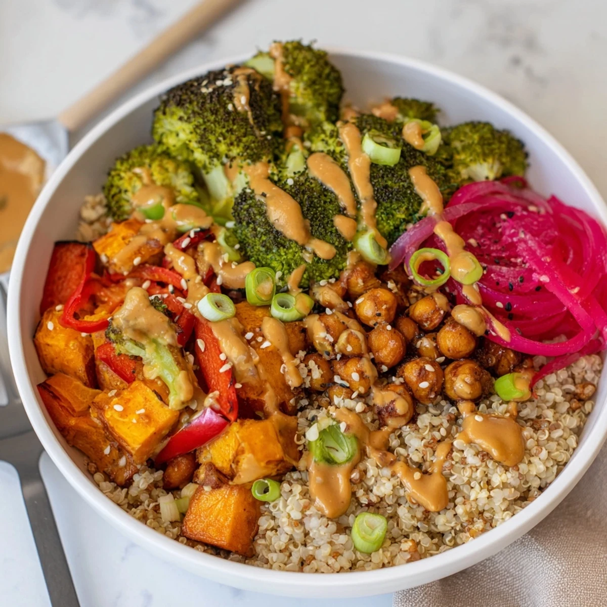 Satisfy your taste buds with these bold sauce drizzle bowls, topped beautifully.  