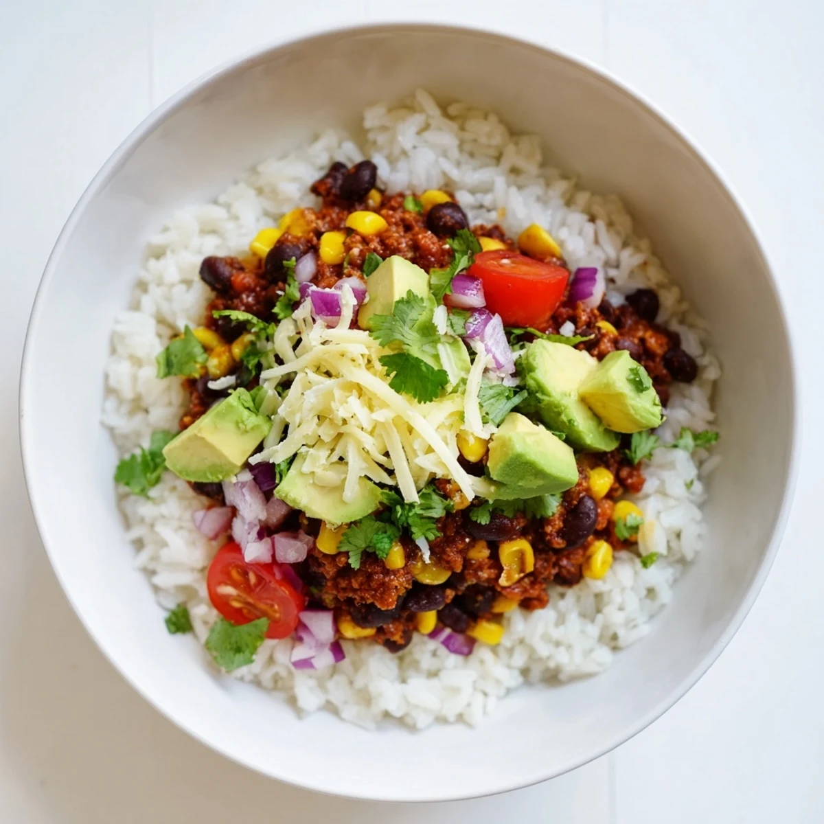 Rice Bean Corn Burrito Bowls