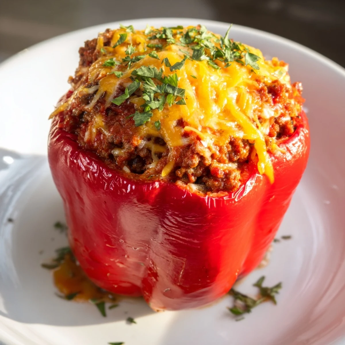 Imagine the aroma: hearty, baked Sloppy Joe Stuffed Peppers, a family-friendly meal with tender bell peppers.