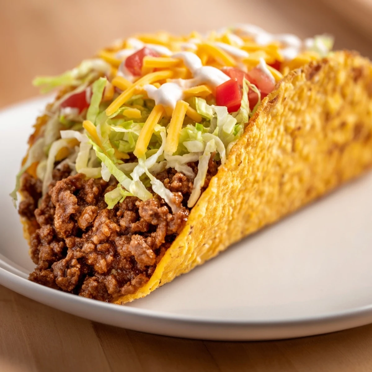 Golden, melted cheese holds the crunchy taco within each Cheesy Gordita Crunch taco.