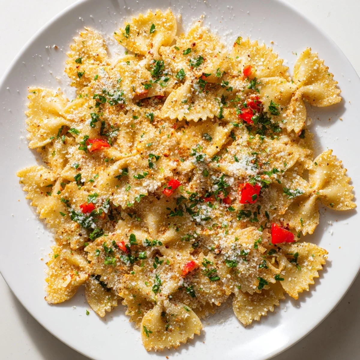 Lightened Christmas Pasta Chips, golden and crispy, ready to be enjoyed with holiday spices.