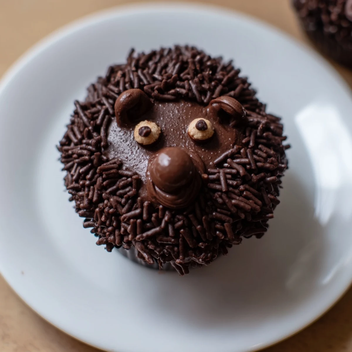 A whimsical Hedgehog Cupcake Tower with chocolate sprinkles and adorable mini chocolate chip eyes.