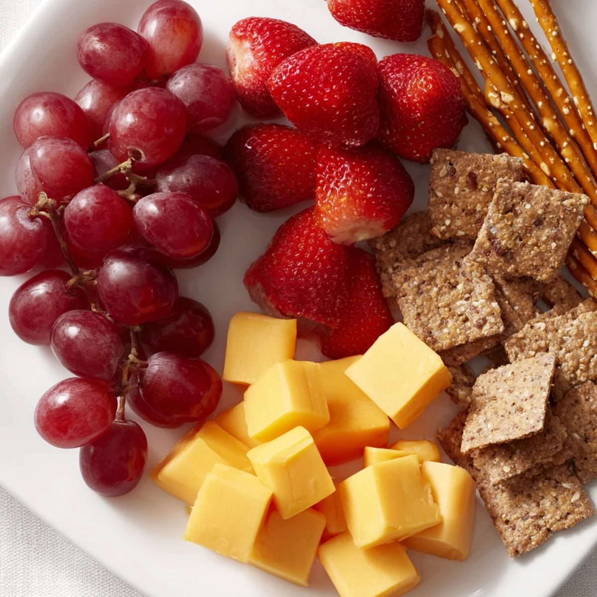 Vibrant Fox & Friends snack tray boasting colorful fresh fruits, veggies, and savory bites ready to enjoy.