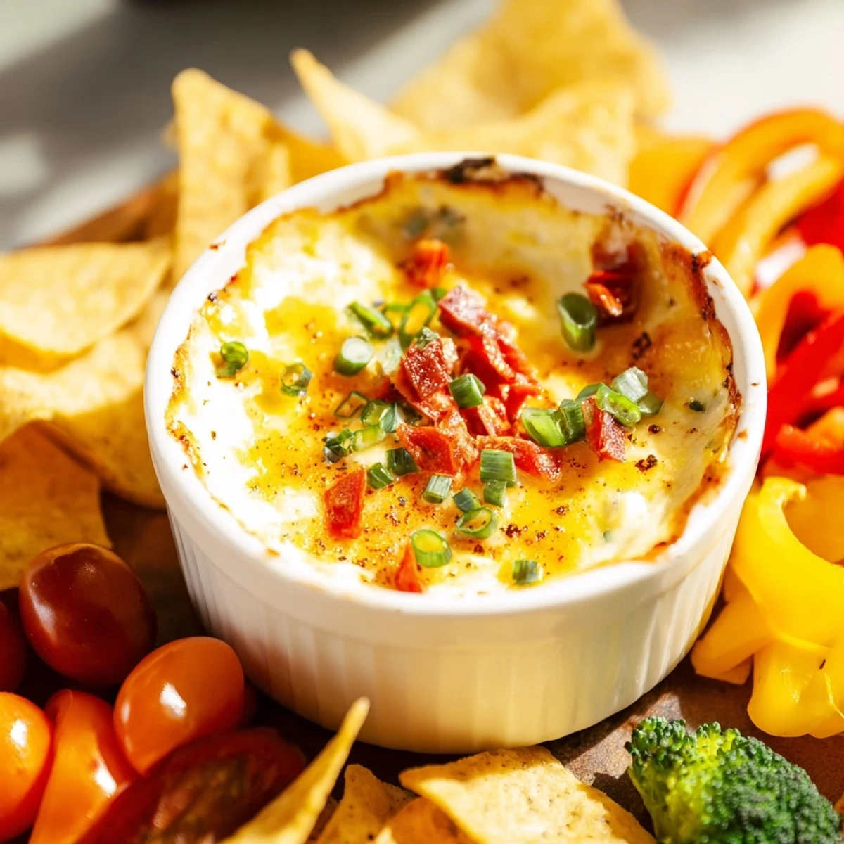 Molten Lava Flow Volcano Dip Platter, a spicy cheese mountain with a sizzling, bubbling top.