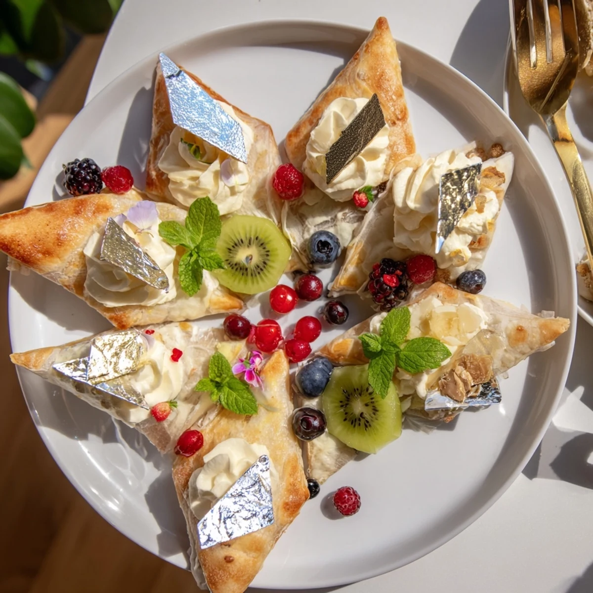 Golden-baked Luxury Diamond Engagement Platter desserts beautifully arranged with sparkling fruits and white chocolate.