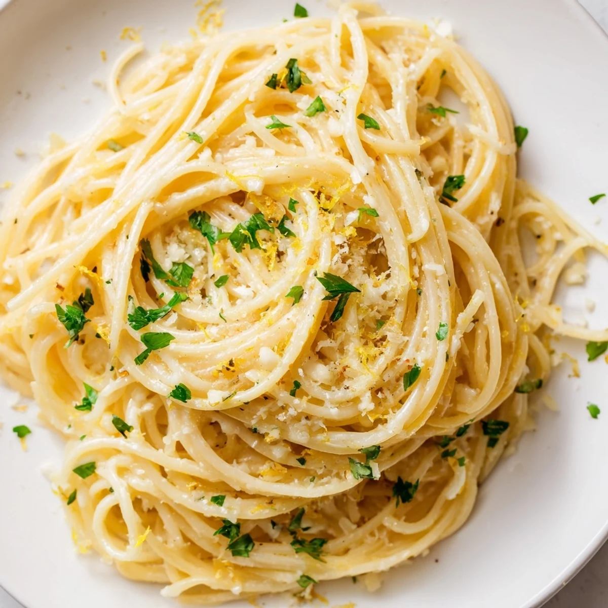 Delicious Garlic Butter Noodles with fresh parsley and Parmesan cheese, perfect for a quick dinner.