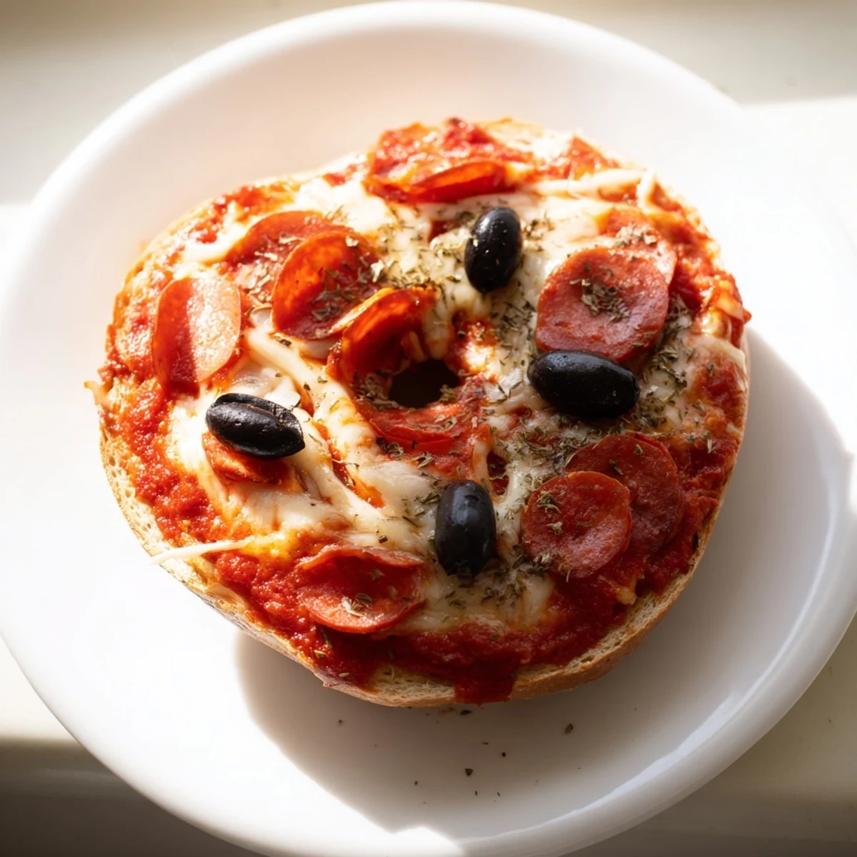 Air-fried mini bagel pizzas: a quick and easy snack with bubbling mozzarella and delicious toppings.