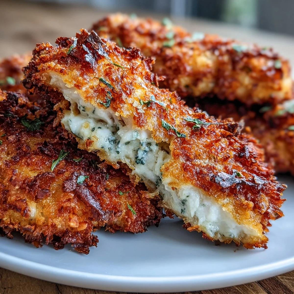 Freshly baked Crispy Panko Ranch Chicken Tenders served with creamy dipping sauces for dinner.