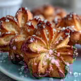 Beautiful flower-shaped shortbread cookies with delicate golden edges and a buttery, melt-in-your-mouth texture.