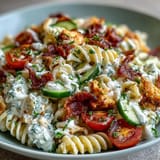 Tangy Chicken Bacon Ranch Pasta Salad, cool and delicious for outdoor meals.