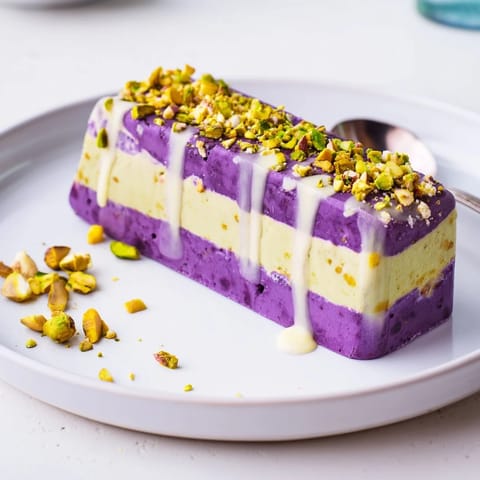 Ube Pistachio Ice Cream Bars