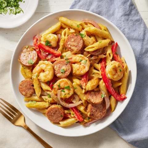 Cajun Sausage Shrimp Alfredo