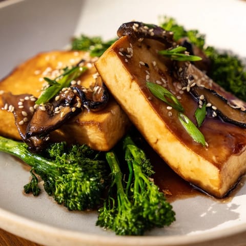 Sautéed Tofu Broccoli Shiitake