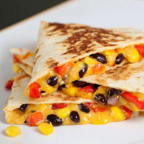A close-up of a perfectly folded tortilla wrap, filled with beans, cheese, and vegetables.