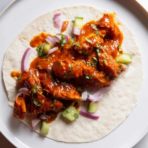 Sticky Chicken Tikka Tacos