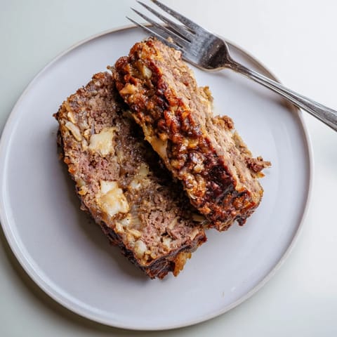 Juicy cooked Effortless Stove Top Stuffing Meatloaf, a simple American comfort food main dish.