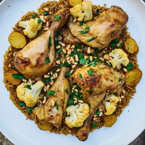 Palestinian Maklouba Layered Dish