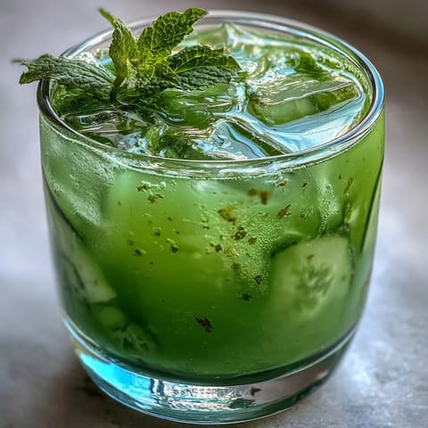 A refreshing glass of cucumber, apple, and ginger detox juice, perfect for a natural cleanse and energizing start to your day.