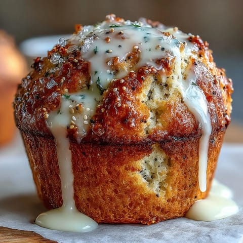 Fresh lemon poppy seed muffins with sparkling sugar topping and tangy lemon glaze, perfect for breakfast or brunch.
