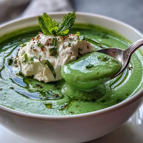 Spring Pea Soup Whipped Ricotta