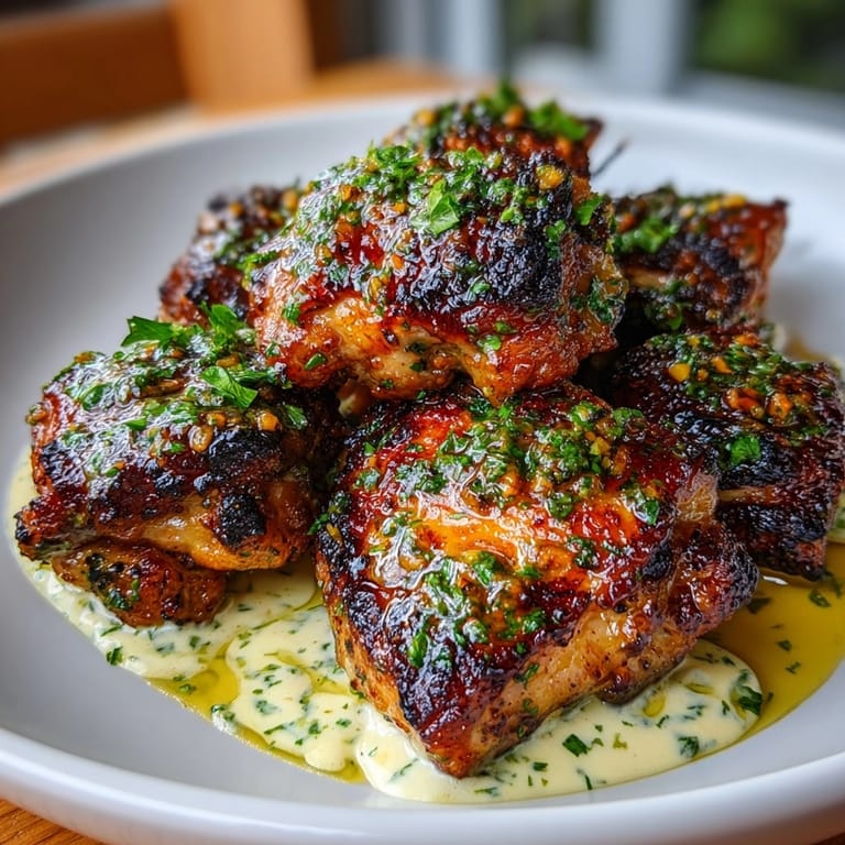 Juicy grilled chicken bites dipped in creamy garlic sauce, perfect for summer cookouts.