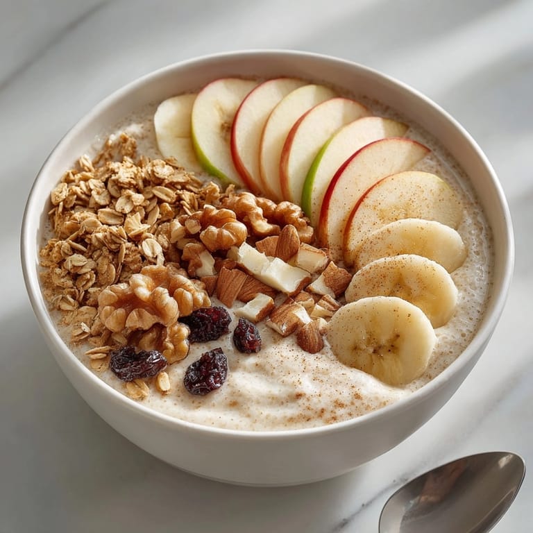 Delectable Apple Pie Smoothie Bowl recipe with warm cinnamon aroma ready for breakfast.