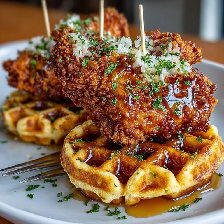 Imagine crispy Chicken and Waffle appetizer bites, a perfect blend of textures and flavors.