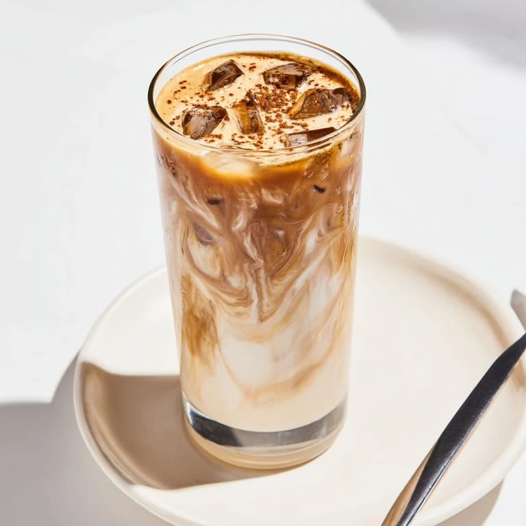Refreshing iced coffee blended with tahini for a delightful Middle Eastern twist.