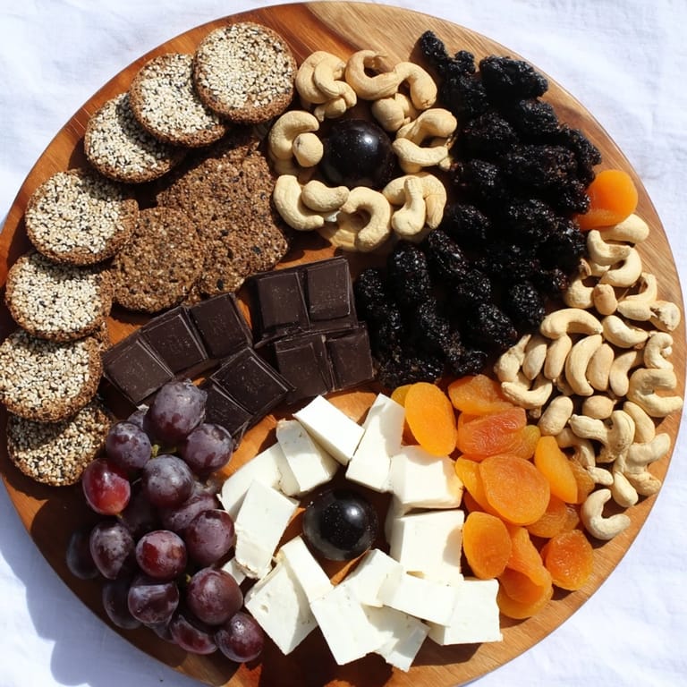 A visually appealing Yin and Yang Balance Board: get ready to taste this diverse appetizer platter.