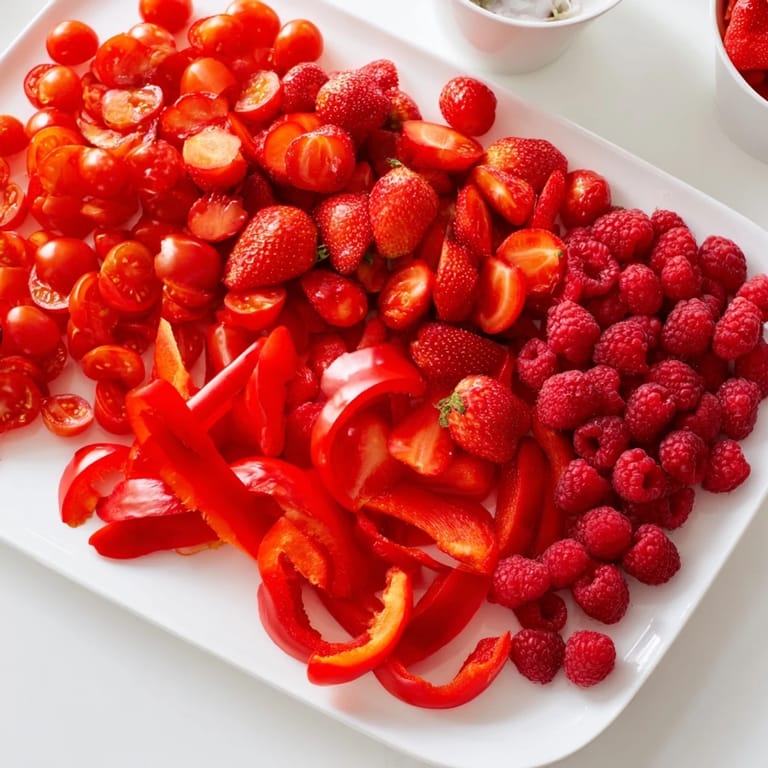This beautiful Rainbow Pride Spectrum board displays the rainbow colors with delicious fruits, perfect for sharing.