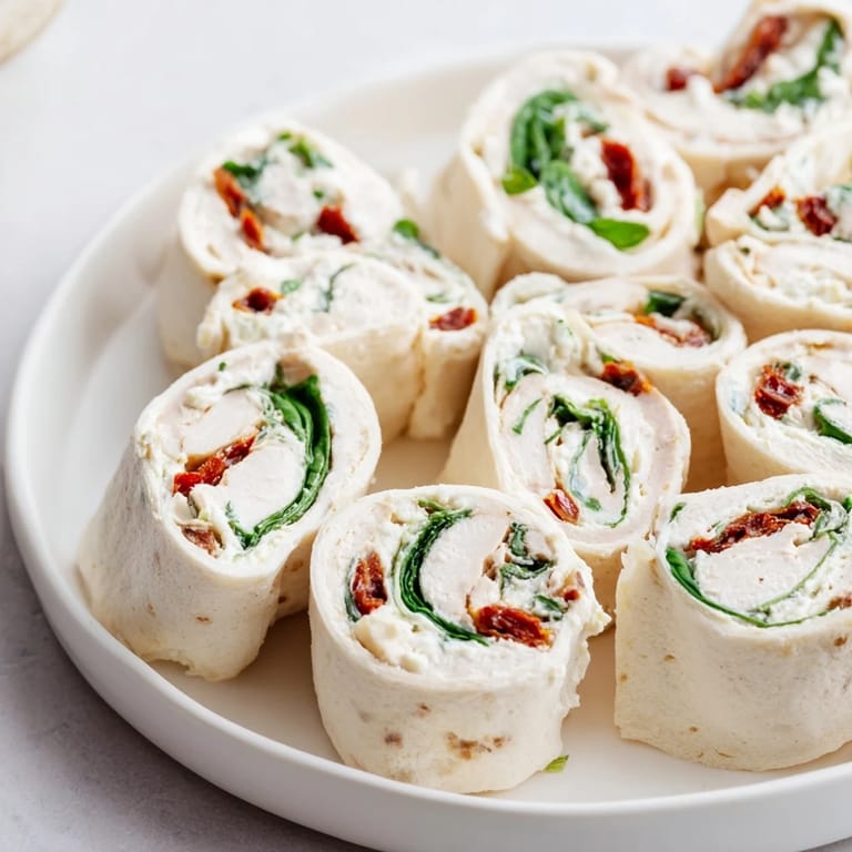 Perfectly rolled Sun-Dried Tomato Turkey Roll-Ups with visible layers, Italian flavors, and easy preparation.