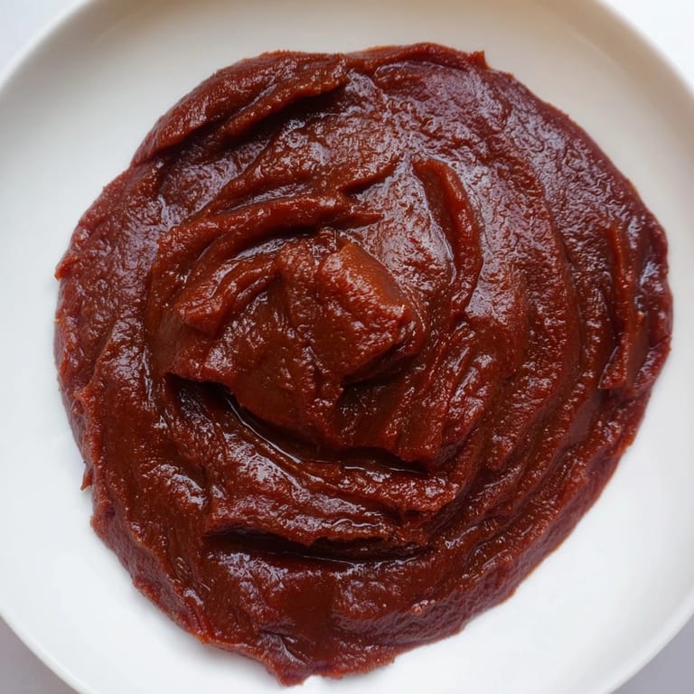 A close-up shot of Emirati Al Madrooba, a smooth date paste swirled atop a plate.