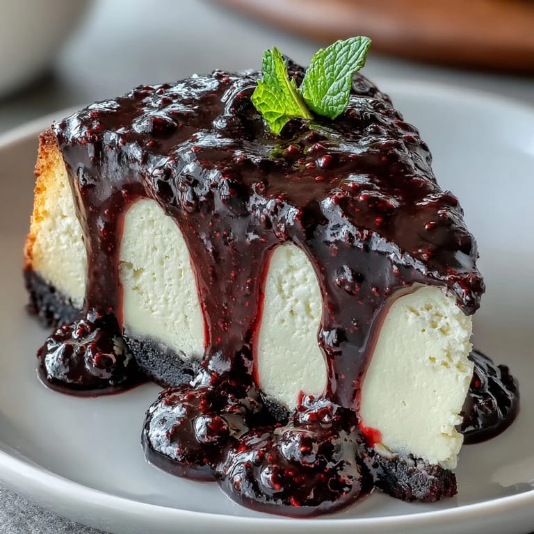 Homemade Black Currant Sauce drizzled generously over creamy vanilla ice cream in a chilled bowl.