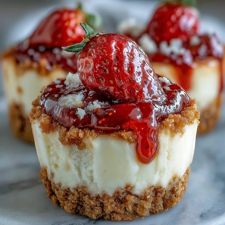 Romantic strawberry cheesecake cups with smooth cream cheese, juicy berries, and golden graham cracker crust—ideal for sharing on Valentine's Day.