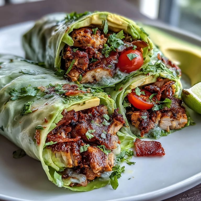 Colorful turkey taco filling with fresh veggies and aromatic spices spooned into crunchy lettuce cups for a quick, healthy dinner.