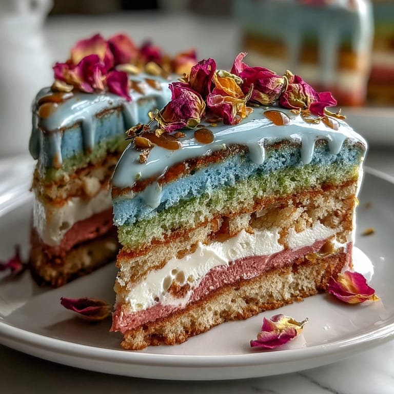 Elegant pastel ombre cake with silky frosting gradient and a beautiful edible flower topper for spring celebrations.