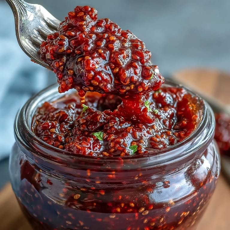 Homemade raspberry lemon chia jam, bursting with tangy-sweet flavor and wholesome chia seeds—ideal for healthy breakfasts or snacks.