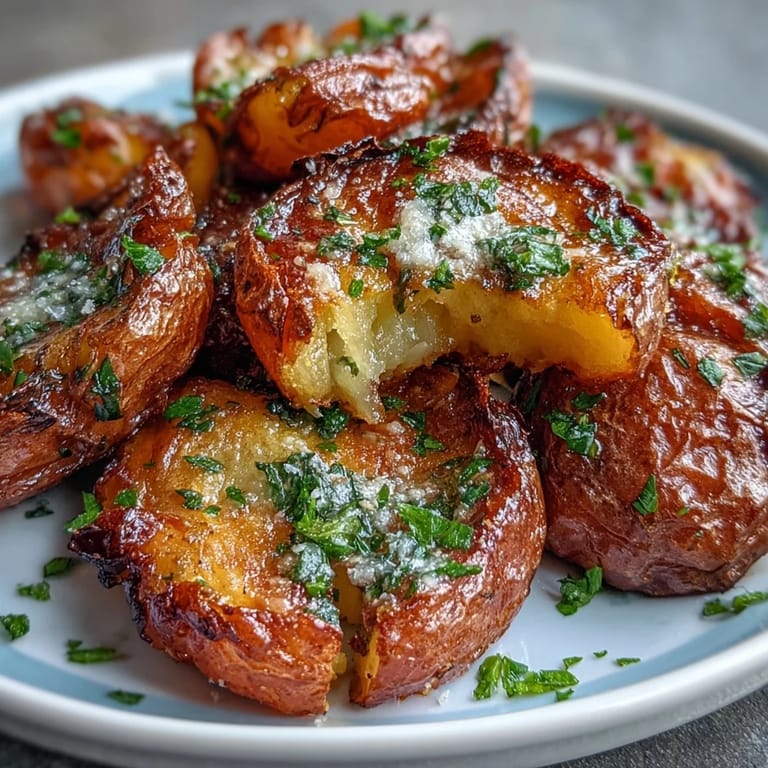 Golden baby potatoes, smashed and seasoned with garlic and smoked paprika, roasted until irresistibly crispy and fragrant.