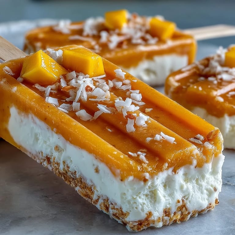 Tropical, refreshing vegan mango coconut popsicles perfect for a hot afternoon.