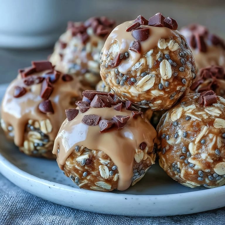 Delicious protein balls with peanut butter and oats, perfect for a quick grab-and-go treat.