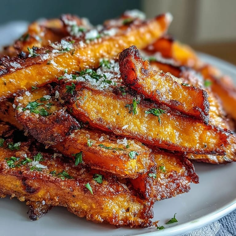 Enjoy these irresistible Crispy Parmesan Butternut Squash Fries, ready for dipping.